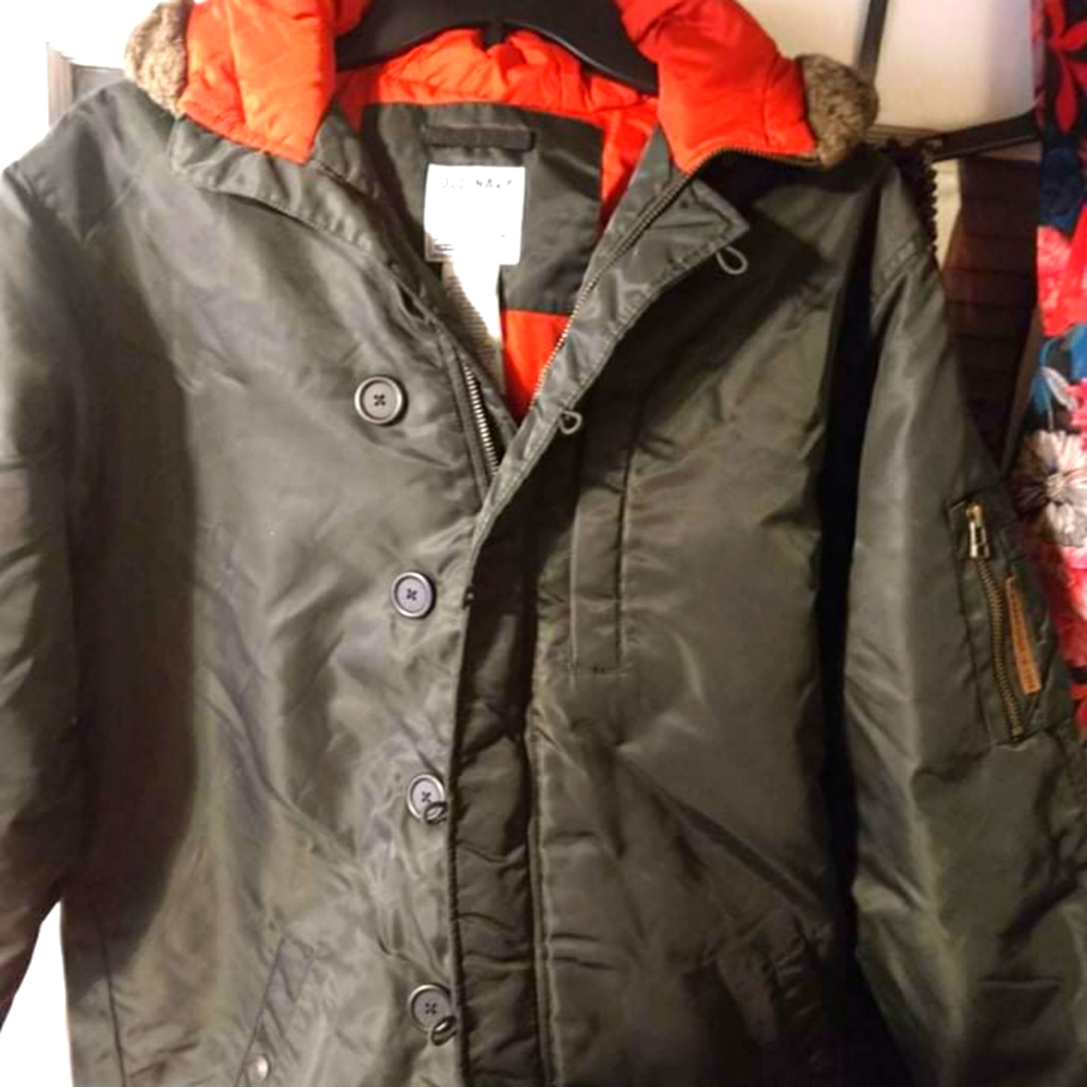 Boys Army Green Warm Winter Coat size 16